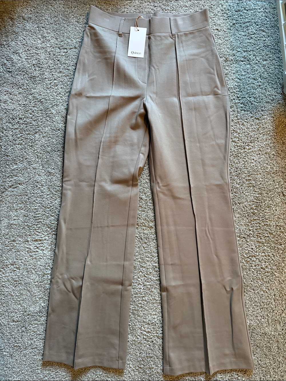 Quince Women's Taupe Straight-Leg Trousers